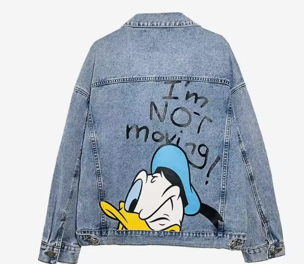 Fashionable retro printing denim jacket