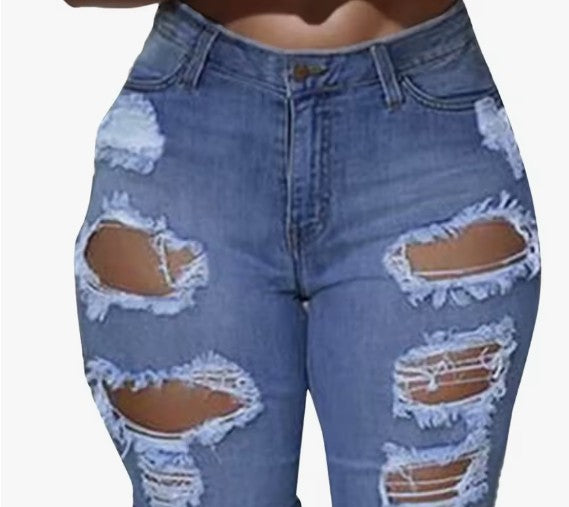 Sexy women high waist denim shorts raw edge stretchy shorts